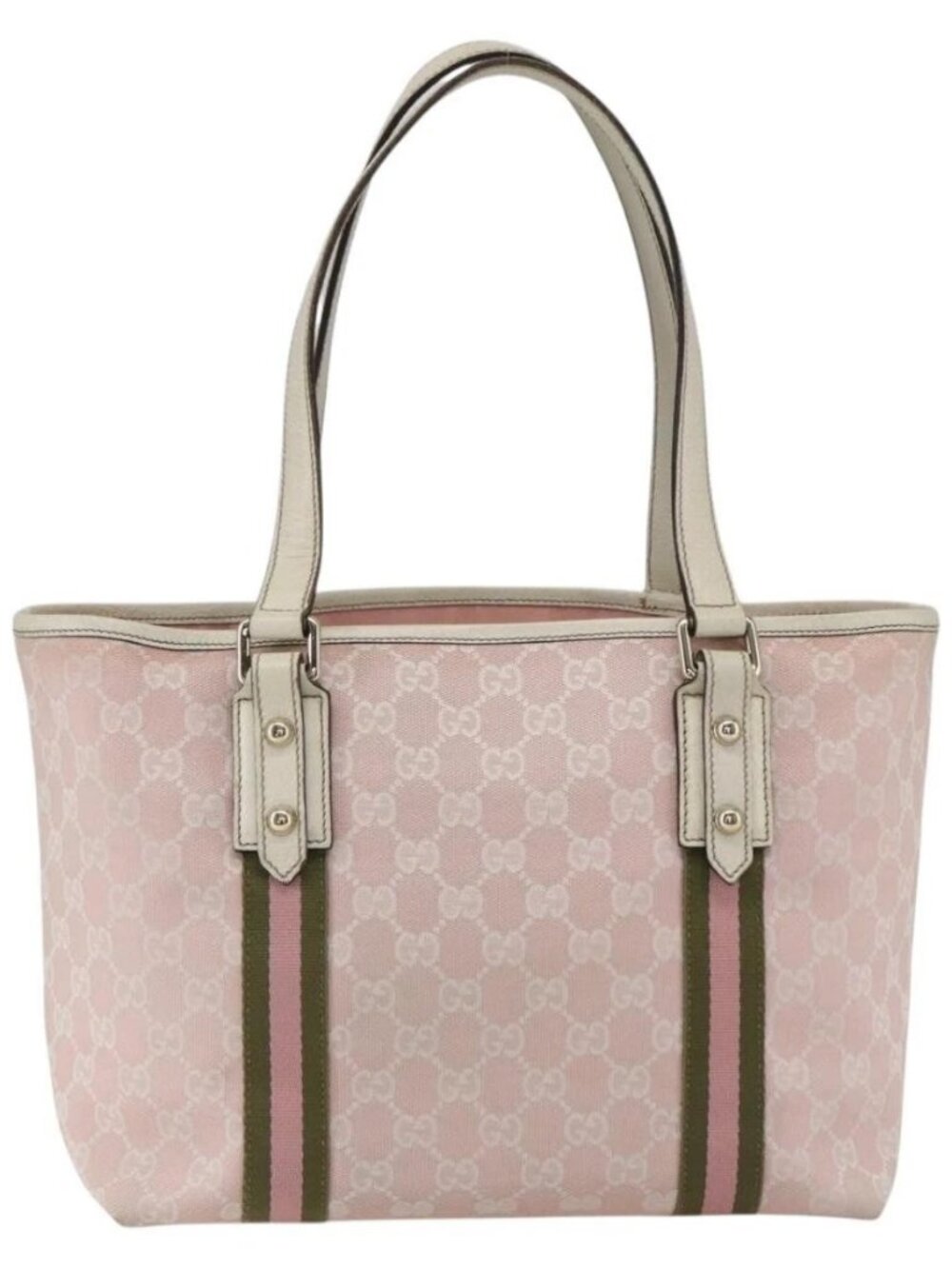 GUCCI GG Canvas Sherry Line Tote Bag Pink Gold - Picture 3 of 16